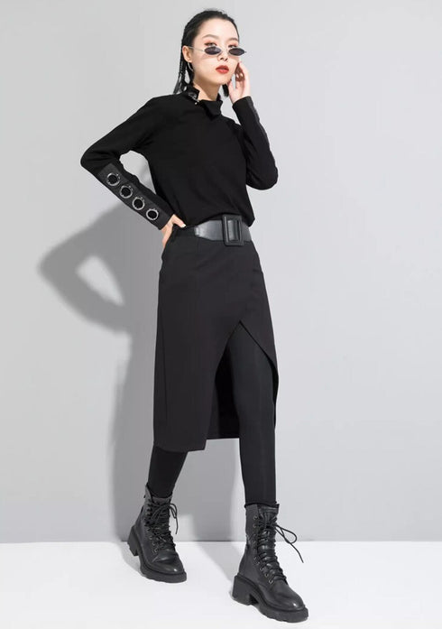 レイヤード風ストレートパンツ スタイリッシュ /レディース モレビー|モード系ファッションブランド